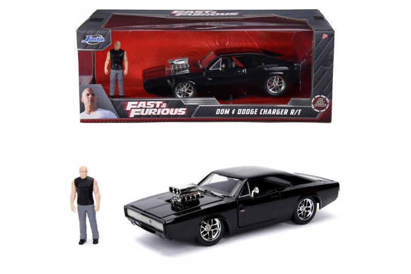 Rychle a zběsile auto 1970 Dodge Charger 1:24 + figurka Dominic Toretto